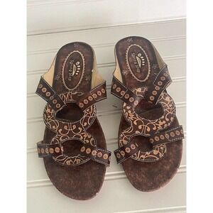 Spring Step Brown and Tan Sandals